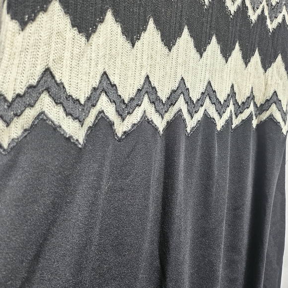 Vintage 60's Or 70's Chevron Black Cream Knit Sleeveless Maxi Dress Size S ?? - Picture 7 of 7